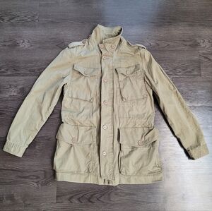 J Crew Boyfriend Fatigue Military Parka Tan Utility Jacket Women's Medium